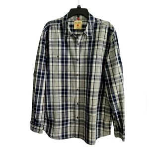 Ruff Hewn Mens Cotton Long Sleeve Button Up Plaid Shirt Size XL